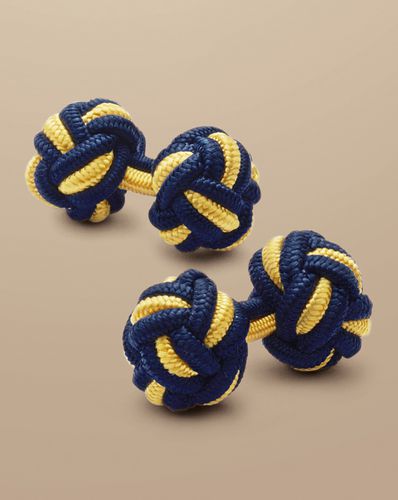 Boutons De Manchette Nœuds - Marine Et Or par - Charles Tyrwhitt - Modalova