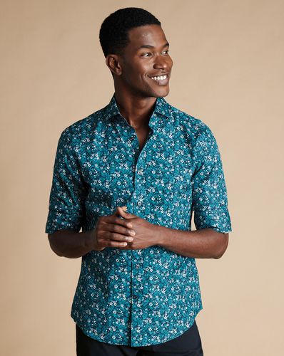 Chemise En Tissu Liberty À Col Semi-Italien Et Imprimé Floral - Atlantique par - Charles Tyrwhitt - Modalova