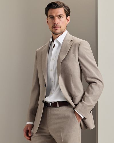 Veste De Costume Italienne En Flanelle - Taupe en par - Charles Tyrwhitt - Modalova