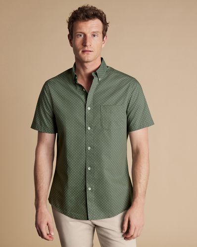 Chemise Extensible À Imprimé À Pois Sans Repassage - par - Charles Tyrwhitt - Modalova