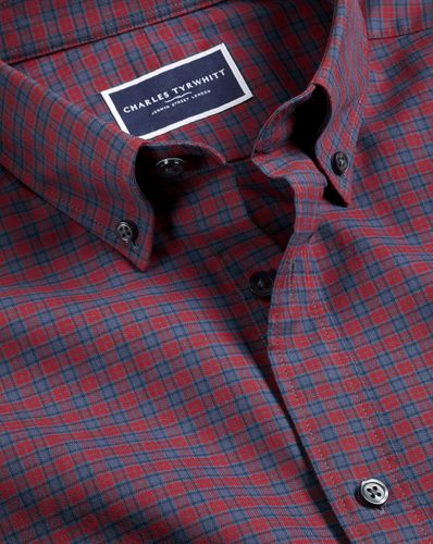 Chemise En Sergé De Coton Brossé À Col Boutonné - par - Charles Tyrwhitt - Modalova