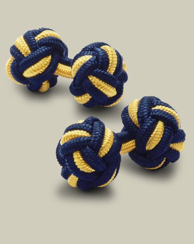 Boutons De Manchette Nœuds - Marine Et Or par - Charles Tyrwhitt - Modalova