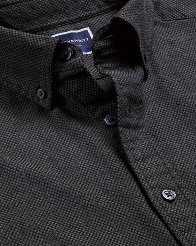 Chemise En Flanelle Tissage Dobby À Col Boutonné - Gris Anthracite en par - Charles Tyrwhitt - Modalova