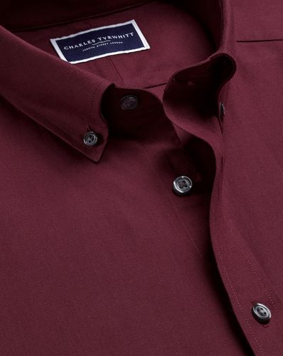 Chemise En Sergé De Coton Brossé À Col Boutonné - Foncé par - Charles Tyrwhitt - Modalova