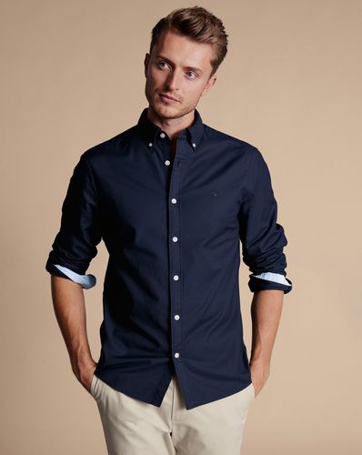 Chemise Oxford Délavée À Col Boutonné - par - Charles Tyrwhitt - Modalova