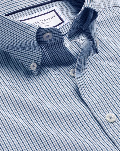 Chemise À Carreaux Vichy Et Col Boutonné Sans Repassage - par - Charles Tyrwhitt - Modalova