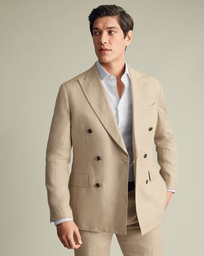 Veste Croisée En Lin – Taupe par - Charles Tyrwhitt - Modalova