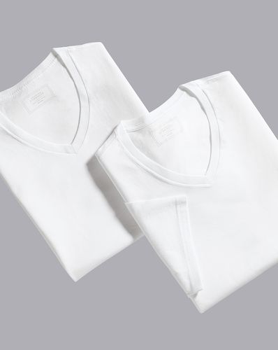 Pack V-Neck Cotton T-Shirts - Size Large by - Charles Tyrwhitt - Modalova