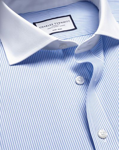 Chemise Winchester À Rayures Bengale À Col Italien Sans Repassage - par - Charles Tyrwhitt - Modalova