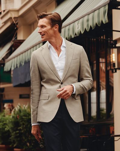 Veste En Lin Et Coton - Gris-Beige en par - Charles Tyrwhitt - Modalova