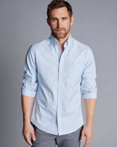 Chemise Oxford Extensible À Col Boutonné Sans Repassage - Bleuet par - Charles Tyrwhitt - Modalova