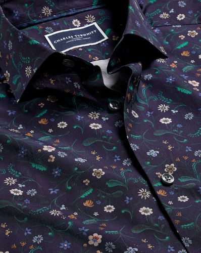 Chemise À Col Semi-Italien En Tissu Liberty À Grand Motif Floral - par - Charles Tyrwhitt - Modalova