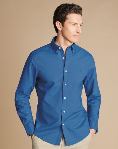 Chemise Oxford Délavée Extensible À Col Boutonné - Océan par - Charles Tyrwhitt - Modalova