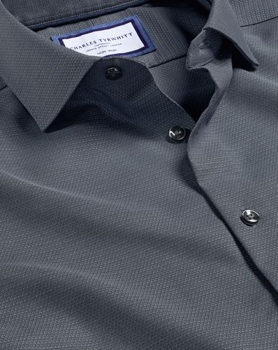 Chemise À Texture Losange Extensible Sans Repassage - Gris Anthracite en par - Charles Tyrwhitt - Modalova