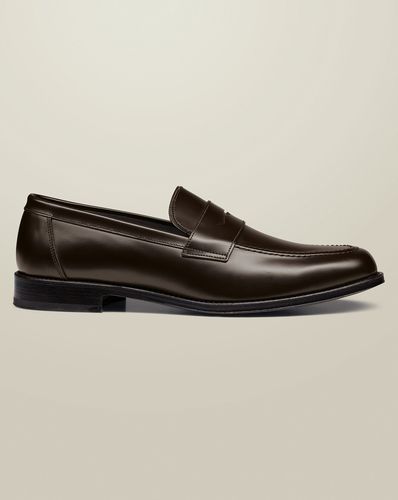 Mocassins En Cuir Brillant - Chocolat Foncé en par - Charles Tyrwhitt - Modalova