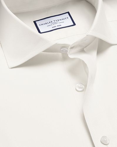 Chemise En Sergé À Col Italien Sans Repassage - Ivoire en par - Charles Tyrwhitt - Modalova