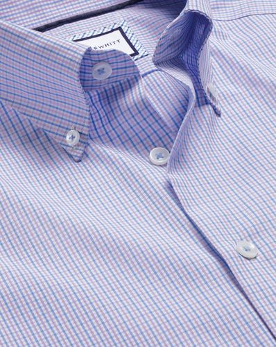 Chemise Oxford À Carreaux À Col Boutonné Sans Repassage - Violet par - Charles Tyrwhitt - Modalova