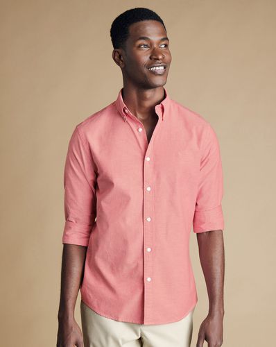 Chemise Oxford Délavée Extensible À Col Boutonné - Rose par - Charles Tyrwhitt - Modalova