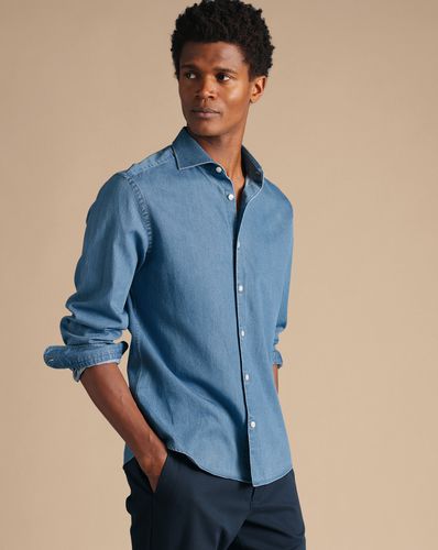 Chemise En Denim À Col Italien - Océan par - Charles Tyrwhitt - Modalova