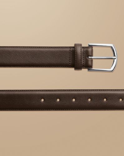 Ceinture Formelle À Motif Saffiano Fabriquée En Angleterre - Chocolat Foncé en par - Charles Tyrwhitt - Modalova