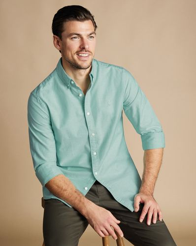 Chemise Oxford Délavée Extensible À Col Boutonné - Menthe par - Charles Tyrwhitt - Modalova