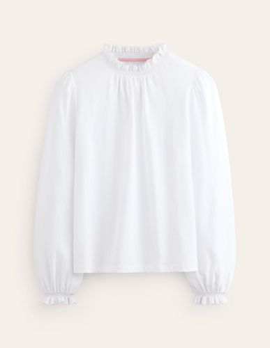 Top à encolure smockée et broderie anglaise - Boden - Modalova