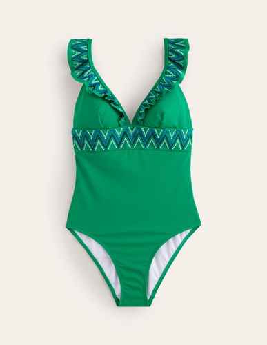 Maillot de bain à volants brodé - Boden - Modalova