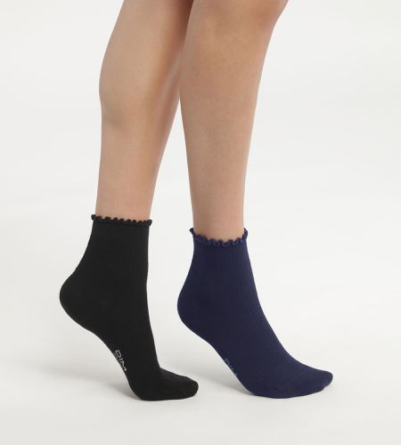 Lot de 2 paires de chaussettes à volants Noir Modal - DIM - Modalova