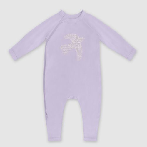 Pyjama bébé zippé en coton bio parme avec motif oiseau Baby - DIM - Modalova