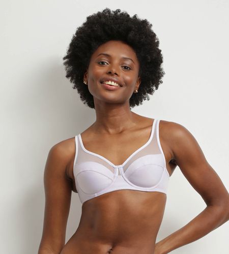 Soutien-gorge à armatures microfibre et tulle Violet Gris Generous - DIM - Modalova