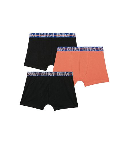 Lot de 3 boxers garçon coton stretch ceinture contrastée Orange Eco - DIM - Modalova