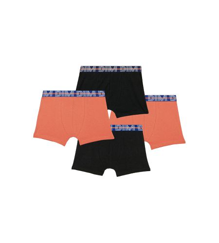 Lot de 4 boxers garçon coton stretch ceinture contrastée Orange Eco - DIM - Modalova