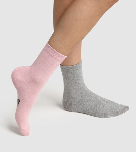 Lot de 2 paires de chaussettes enfant coton lurex gris Coton Style - DIM - Modalova