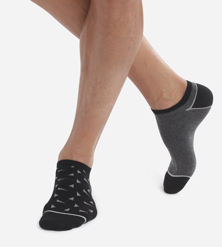 Lot de 2 paires de chaussettes Noir à triangles Coton Style - DIM - Modalova