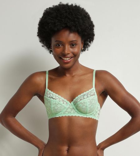 Soutien-gorge à armatures en dentelle florale Vert Daisy lace - DIM - Modalova