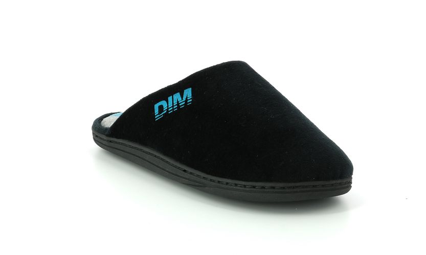 Chaussons noires et bleus en velours à mémoire de forme - DIM - Modalova