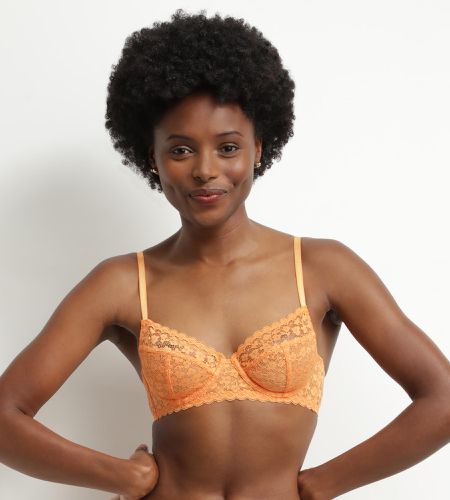 Soutien-gorge à armatures en dentelle florale Orange Daisy lace - DIM - Modalova