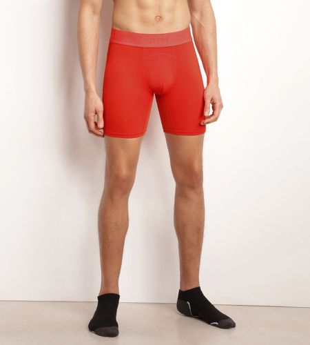 Boxer long en microfibre et mesh Rouge Move - DIM - Modalova