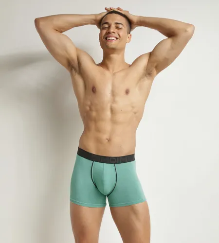 Boxer en coton modal à ceinture contrastée Vert Classic - DIM - Modalova