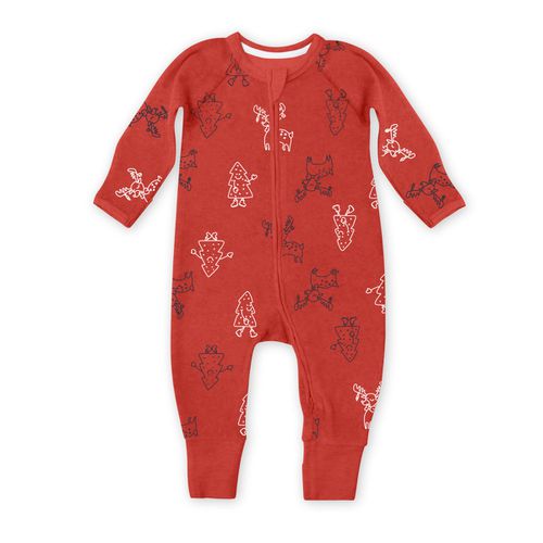 Pyjama bébé velours à zip double sens motif rennes Noël ZIPPY ® - DIM - Modalova
