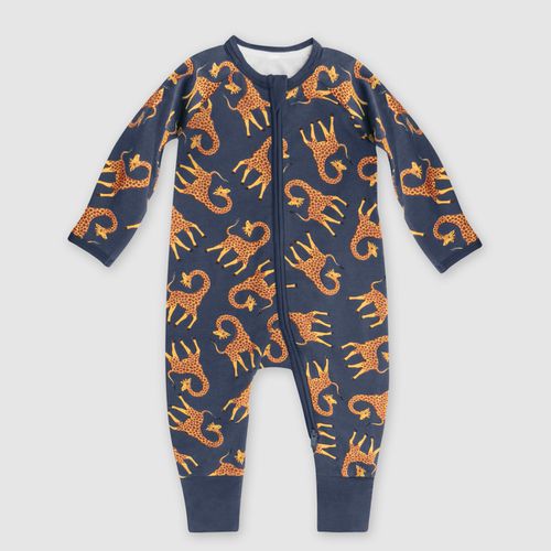 Pyjama bébé zippé en coton stretch Bleu imprimé girafe Baby - DIM - Modalova