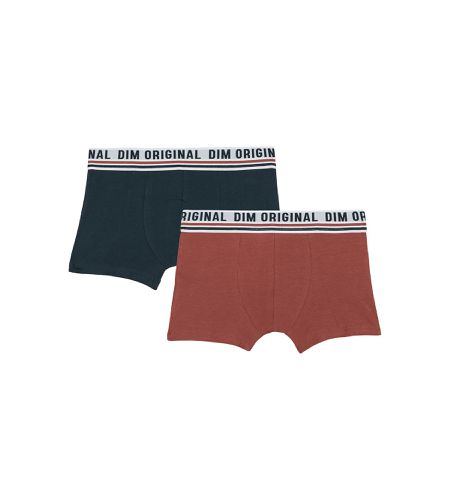 Lot de 2 boxers coton stretch Bleu Rouge ceinture rétro Originals - DIM - Modalova