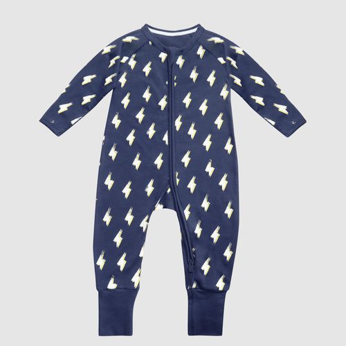 Pyjama bébé zippé coton stretch gris foncé imprimé éclair héro Baby - DIM - Modalova