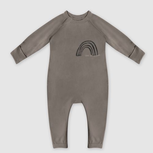 Pyjama bébé zippé en coton bio kaki imprimé rainbow cœur Baby - DIM - Modalova