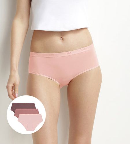 Lot de 3 boxers en coton stretch Vert Les Pockets Eco - Féminin - Taille 36/38 - DIM - Modalova