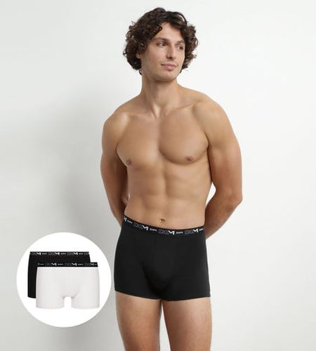 Lot de 2 Boxers Blanc ceinture contrastée Coton Stretch - DIM - Modalova