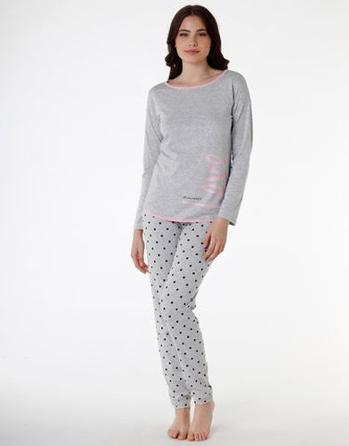 Pyjama long en jersey de coton, chiné - DIM - Modalova