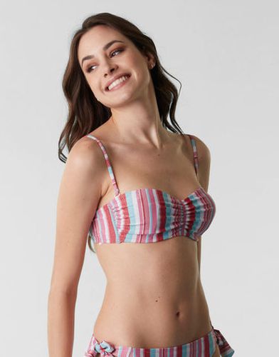 Maillot de bain soutien gorge bandeau en microfibre lurex, rayures multicolores - DIM - Modalova