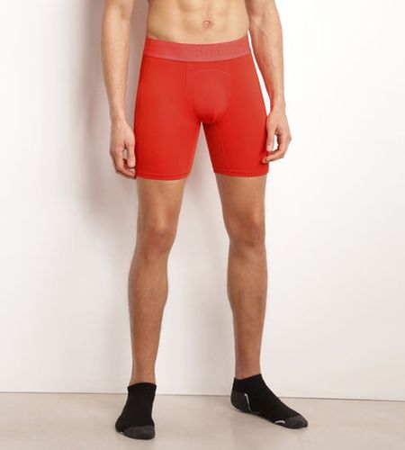 Boxer long en microfibre et mesh Rouge Move - Masculin - Taille S - DIM - Modalova