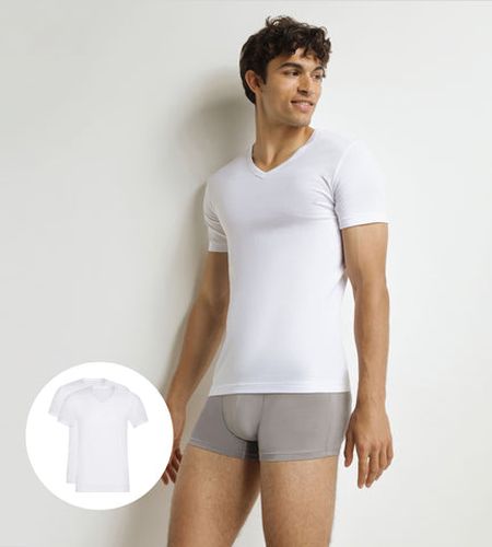 Lot de 2 t-shirts en coton à col en V Eco - DIM - Modalova